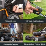 WORX WG748E 40Volt 4.0Ah. Li-ion 46CM Profesyonel Kömürsüz Şarjlı Çim Biçme - Görsel 9