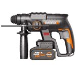 WORX WX381 20Volt 4.0Ah. 2J Li-ion Tek Akülü Profesyonel SDS-Plus Pnömatik Kırıcı/Delici + 3 Parça Delme Ucu - Görsel 2