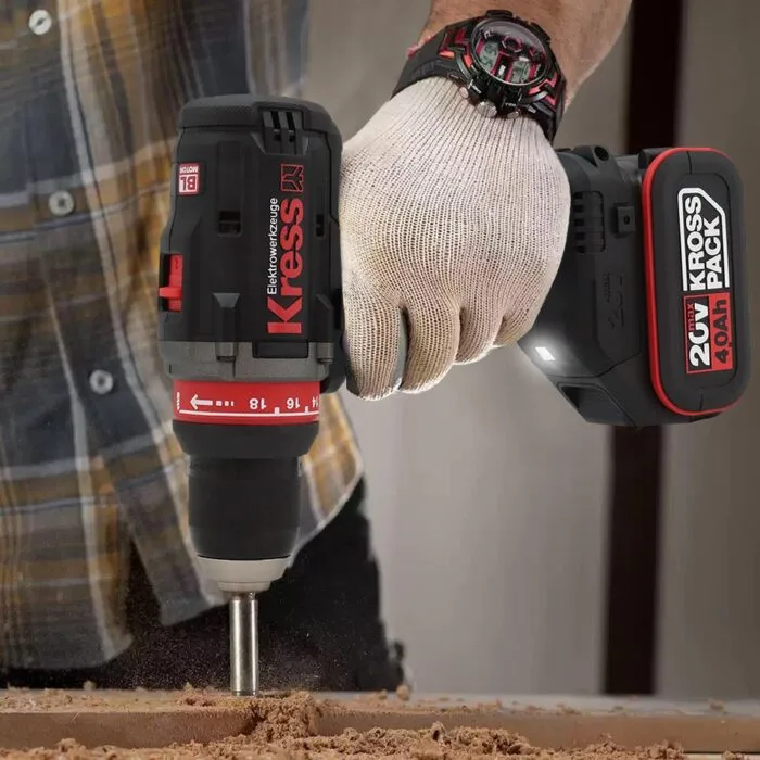 Kress KUA72.1 20Volt/4.0Ah Li-ion Çift Akülü Kömürsüz Profesyonel Şarjlı Matkap - Görsel 3