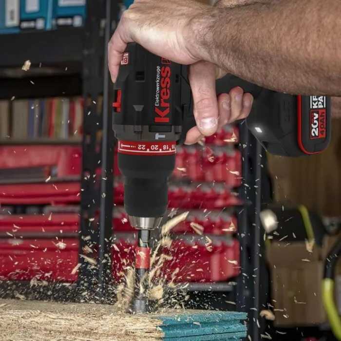 Kress KUC31.2 20Volt/4.0Ah Li-ion Çift Akülü Kömürsüz Profesyonel Şarjlı Darbeli Matkap - Görsel 3