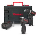 Kress KUG02 12Volt/2.0Ah. Li-ion Çift Akülü Kömürsüz Profesyonel Darbeli Matkap + Kömürsüz Darbeli Tornavida Kombo Set