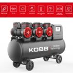 KOBB KBK100S 6.0HP 100Lt 8Bar Üç Motorlu Yağsız Sessiz Taşınabilir Hava Kompresörü - Görsel 2