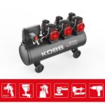 KOBB KBK100S 6.0HP 100Lt 8Bar Üç Motorlu Yağsız Sessiz Taşınabilir Hava Kompresörü - Görsel 3