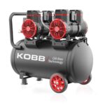 KOBB KBK50S2 4.0HP 50Lt 8Bar Çift Motorlu Yağsız Sessiz Taşınabilir Hava Kompresörü