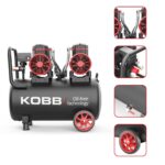 KOBB KBK50S2 4.0HP 50Lt 8Bar Çift Motorlu Yağsız Sessiz Taşınabilir Hava Kompresörü - Görsel 6