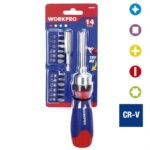 WORKPRO WP200524 14 Parça Profesyonel CR-V Cırcırlı Bits Tornavida Seti - Görsel 6