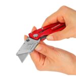 WORKPRO WP211003 Paslanmaz Çelik/Alüminyum Gövde Katlanır Rötuş Maket Bıçağı - Görsel 4