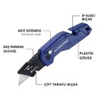 WORKPRO WP211008 Profesyonel Katlanır Çok Amaçlı Rötuş Maket Bıçağı + 10 Adet Yedek Bıçak - Görsel 3