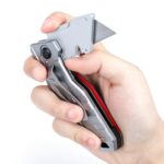 WORKPRO WP211012 Ağır Hizmet Alüminyum Gövde Katlanır Rötuş Maket Bıçağı + 10 Adet Yedek Bıçak - Görsel 3