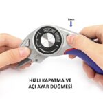 WORKPRO WP211013 Ağır Hizmet Alüminyum Gövde Açı Ayarlı Katlanır Rötuş Maket Bıçağı + 5 Adet Yedek Bıçak - Görsel 5