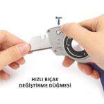 WORKPRO WP211013 Ağır Hizmet Alüminyum Gövde Açı Ayarlı Katlanır Rötuş Maket Bıçağı + 5 Adet Yedek Bıçak - Görsel 6