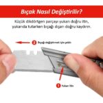 WORKPRO WP211016 Paslanmaz Çelik Gövde Katlanır Rötuş Maket Bıçağı - Görsel 8