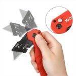 WORKPRO WP211018 Profesyonel Katlanır Çok Amaçlı Rötuş Maket Bıçağı + 10 Adet Yedek Bıçak - Görsel 5
