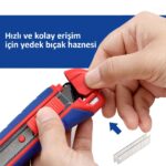 WORKPRO WP212009 18MM Ağır Hizmet Paslanmaz Çelik Kasa Maket Bıçağı - Görsel 3