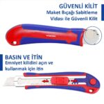 WORKPRO WP212011 18MM Ağır Hizmet Paslanmaz Çelik Kasa Yedek Kartuşlu Maket Bıçağı + 4 Adet Yedek Bıçak - Görsel 10