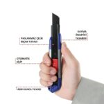 WORKPRO WP212022 18MM Ağır Hizmet Alüminyum Kasa Maket Bıçağı + 10 Adet Yedek Bıçak - Görsel 3