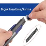 WORKPRO WP212022 18MM Ağır Hizmet Alüminyum Kasa Maket Bıçağı + 10 Adet Yedek Bıçak - Görsel 5