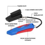 WORKPRO WP213010 Kemer Askı Kancalı Otomatik Geri Çekilebilir Mandallı Rötuş Maket Bıçağı + 3 Adet Yedek Bıçak - Görsel 3