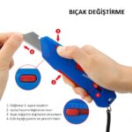WORKPRO WP213010 Kemer Askı Kancalı Otomatik Geri Çekilebilir Mandallı Rötuş Maket Bıçağı + 3 Adet Yedek Bıçak - Görsel 5