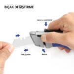 WORKPRO WP213015 Ağır Hizmet Alüminyum Gövde Otomatik Geri Çekilebilir Rötuş Maket Bıçağı + 5 Adet Yedek Bıçak - Görsel 6