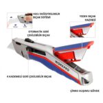 WORKPRO WP213015 Ağır Hizmet Alüminyum Gövde Otomatik Geri Çekilebilir Rötuş Maket Bıçağı + 5 Adet Yedek Bıçak - Görsel 7
