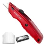 WORKPRO WP213017 Ağır Hizmet Alüminyum Gövde Geri Çekilebilir Rötuş Maket Bıçağı + 3 Adet Yedek Bıçak - Görsel 3