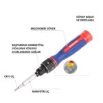 WORKPRO WP221070 9-IN-1 Profesyonel CR-V Cırcırlı Manyetik Hassas Tornavida Seti - Görsel 4