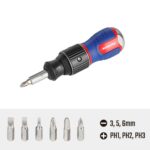 WORKPRO WP221071 6-IN-1 Profesyonel CR-V Cırcırlı Manyetik Topaç Tornavida Seti - Görsel 3