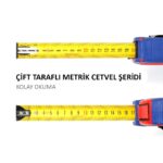 WORKPRO WP261040 3Mx16mm Naylon Kaplama Sarı Çift Taraflı Manyetik Çelik Şerit Metre - Görsel 4
