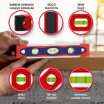 WORKPRO WP262027 225MM Manyetik Şoka Dayanıklı Torpedo Su Terazisi - Görsel 4