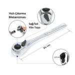 WORKPRO WP202525 30 Parça 1/2’’ CR-V Metrik/İnç Profesyonel Lokma Takımı - Görsel 5