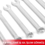 WORKPRO WP202575 8-19mm 8 Parça CR-V Profesyonel Kombine Anahtar Takımı + Bez Taşıma Kılıfı - Görsel 3