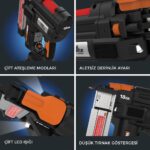 WORX WX842 20Volt/2.0Ah Li-ion 15-50mm Profesyonel Şarjlı Çivi Çakma Makinesi + 2700 Adet Yedek Çivi - Görsel 10