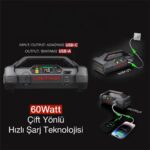 Lokithor APARTX1500 12V 1500Amp Li-Polimer Akıllı Akü Takviye + Pompa + Powerbank + Led Lamba - Görsel 8