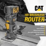 CAT DX82B 18Volt Şarjlı Kömürsüz 6mm Devir Ayarlı Profesyonel Avuç İçi El Frezesi Formika Tıraşlama (Akü Dahil Değildir) - Görsel 10