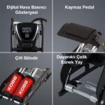 KOBB KB5402D Çift Pistonlu Dokunmatik Dijital Basınç Göstergeli Ayak Pompası + Taşıma Kılıfı - Görsel 7