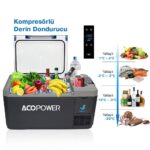 Acopower V18 12/24/220Volt 18Litre Kompresörlü Outdoor Oto Buzdolabı (Akü Dahil Değildir) - Görsel 3