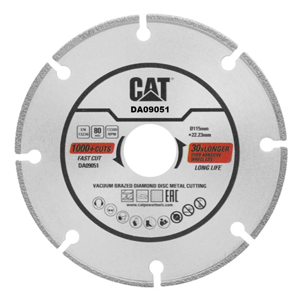 CAT DA09051 115mm Profesyonel Çelik, İnox, Demir Elmas Metal Kesme Diski (Soketli, Aralıklı Kenar) - Görsel 1