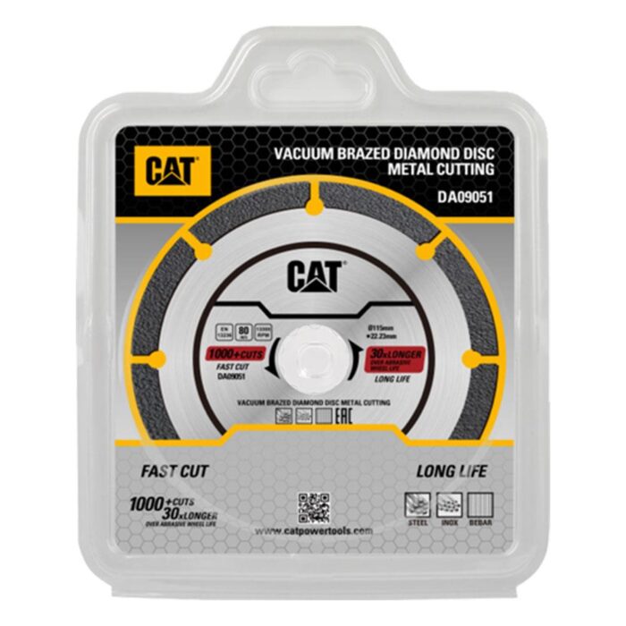 CAT DA09051 115mm Profesyonel Çelik, İnox, Demir Elmas Metal Kesme Diski (Soketli, Aralıklı Kenar) - Görsel 2