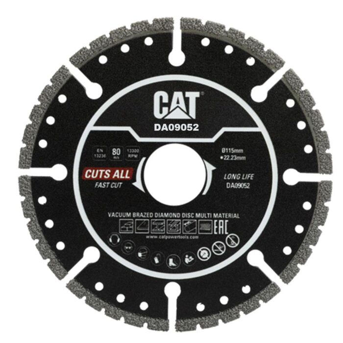 CAT DA09052 115mm Profesyonel Çelik, İnox, Alüminyum, PVC, Fayans, Çok Amaçlı Elmas Kesme Diski (Soketli, Aralıklı Kenar) - Görsel 1