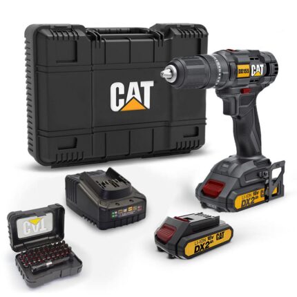 CAT DX155.1SET 18Volt/2.0Ah Li-ion Çift Akülü Profesyonel Şarjlı Darbeli Matkap + DA01901 32 Parça Vidalama Uç Seti