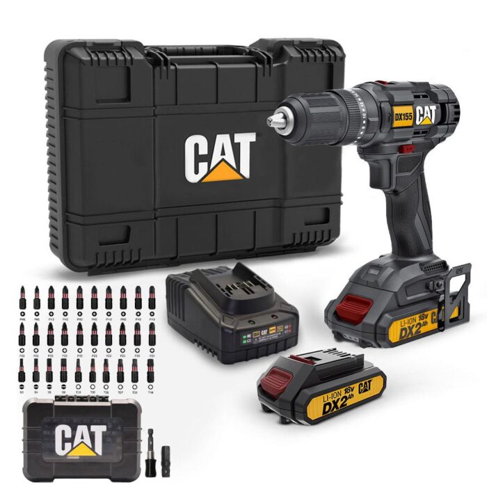 CAT DX155.1SET 18Volt/2.0Ah Li-ion Çift Akülü Profesyonel Şarjlı Darbeli Matkap + DA01901 32 Parça Vidalama Uç Seti - Görsel 2