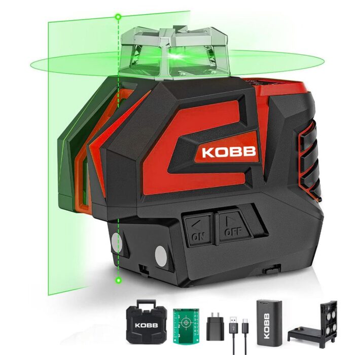 KOBB KBL32G Profesyonel Li-ion Yatay 360° ve Dikey Otomatik Hizalamalı Yeşil Nokta Şakül ve Yeşil Çapraz Çizgi Lazer - Görsel 2