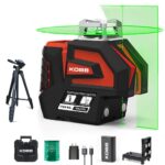 KOBB KBL32GTP Profesyonel Li-ion Yatay 360° ve Dikey Otomatik Hizalamalı Yeşil Nokta Şakül ve Çapraz Çizgi Lazer+Tripod