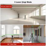 KOBB KBL32GTP Profesyonel Li-ion Yatay 360° ve Dikey Otomatik Hizalamalı Yeşil Nokta Şakül ve Çapraz Çizgi Lazer+Tripod - Görsel 7