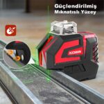 KOBB KBL32GTP Profesyonel Li-ion Yatay 360° ve Dikey Otomatik Hizalamalı Yeşil Nokta Şakül ve Çapraz Çizgi Lazer+Tripod - Görsel 8