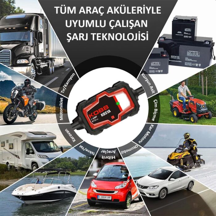 KOBB KBS1A 6V/12V 30Ah Akıllı Akü Şarj ve Akü Bakım / Desülfatör - Görsel 8