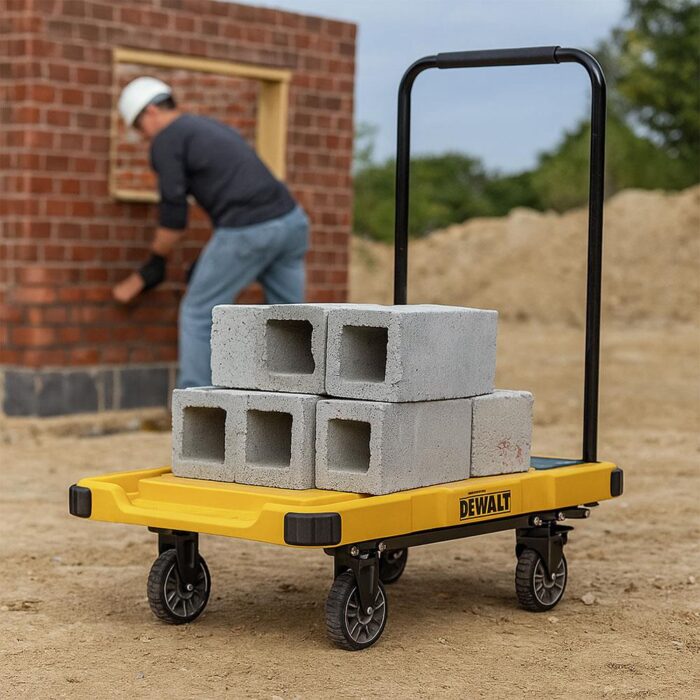 DEWALT DWT710 200Kg Profesyonel Katlanabilir Dört Tekerlekli Yük ve Paket Taşıma Arabası - Görsel 9