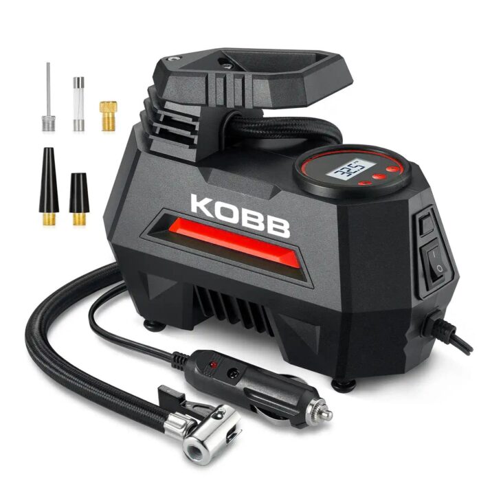 KOBB KB180 12Volt 150 PSI Ayarlanabilir Dijital Basınç Göstergeli Lastik Şişirme Pompası - Görsel 1