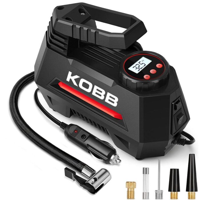 KOBB KB180 12Volt 150 PSI Ayarlanabilir Dijital Basınç Göstergeli Lastik Şişirme Pompası - Görsel 2